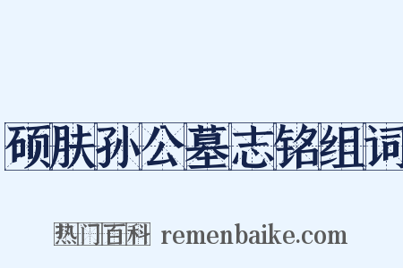 硕肤孙公墓志铭组词是什么意思的图片